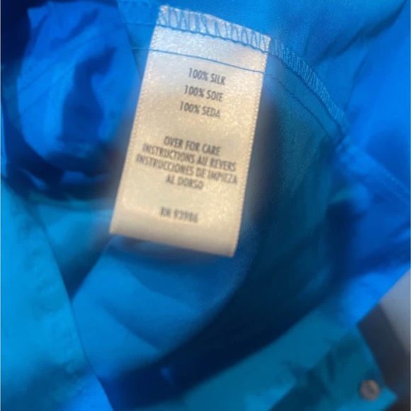 VTG Casual  corner 100% SILK NWT Button Down Blouse Women’s 6 Beautiful Blue - Picture 5 of 11